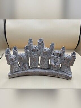 1971 Austin Productions Brutalist Menorah Ellen Lord -Vintage Durastone Hanukkah